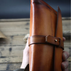 Handmade Leather Mens Brown Bifold Long Wallet Vintage Cool Clutch Wallet for Men - iwalletsmen