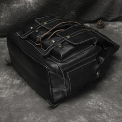 Fashionable Brown Leather Men's Backpack College Backpack 14inch Laptop Backpack For Men and Women - iwalletsmen