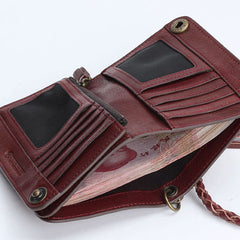 Genuine Leather Mens Chain Biker Wallet Cool Leather Wallet Small Wallets for Men - iwalletsmen