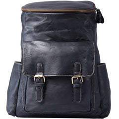 Genuine Leather Mens Cool Backpack Sling Bag Large Black Travel Bag Hiking Bag for men
