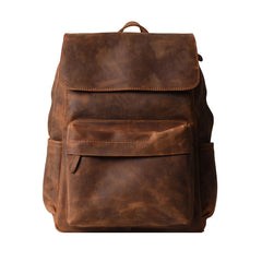Genuine Leather Mens Cool Backpack Sling Bag Large Travel Bag Hiking Bag for men