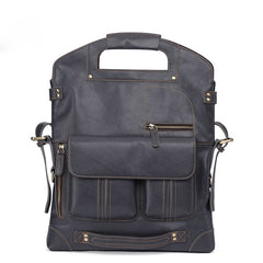 Cool 3-in-1 Brown Leather Mens Backpack Side Bag Laptop Handbag Backpack for Men - iwalletsmen