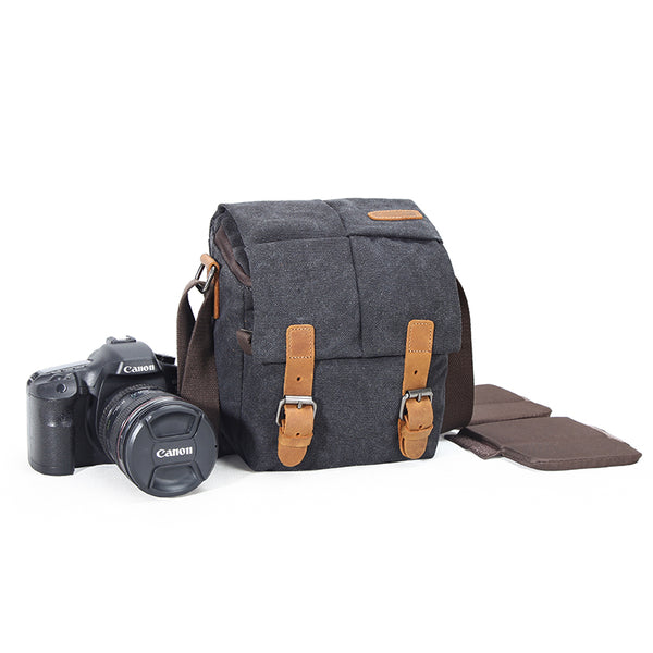 Brown CANVAS WATERPROOF MENS Small Side CAMERA Bag LARGE NIKON CAMERA BAG Gray DSLR CAMERA BAG FOR MEN - iwalletsmen