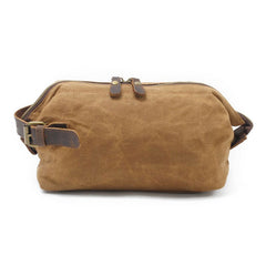 Cool Canvas Leather Mens Zipper Wristlet Bag Vintage Clutch Zipper Bag for Men - iwalletsmen
