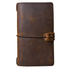 Brown Leather Mens Bifold Canvas Travel Clutch Bag Long Wallet For Men - iwalletsmen