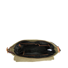 Black Canvas Leather Mens Side Bag Messenger Bags Army Green Canvas Courier Bag for Men - iwalletsmen