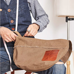 Mens Canvas Cool Side Bag Messenger Bag Canvas Saddle Shoulder Bag for Men - iwalletsmen