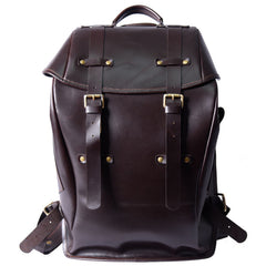 Handmade Leather Mens Cool Backpack Sling Bag Large Black Travel Bag Hiking Bag for men