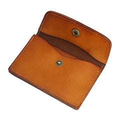 Leather Mens Card Wallet Front Pocket Wallet Small Slim Wallets Change Wallets for Men - iwalletsmen