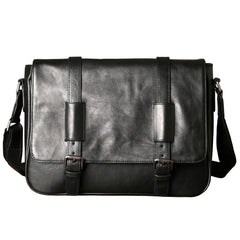 Genuine Leather Mens Cool Messenger Bag Shoulder Bag Chest Bag Bike Bag Cycling Bag for men