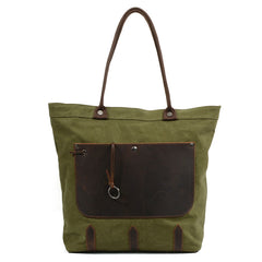 Mens Waxed Canvas Large Tote Bag Canvas Handbag Canvas Shoulder Bag for Men - iwalletsmen