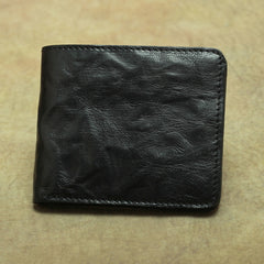 Vintage Brown Leather Men's Bifold Small Wallet Black Slim Vertical billfold Wallet For Men - iwalletsmen