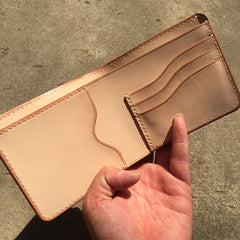 Handmade Leather Mens Cool billfold Leather Wallet Men Small Wallets Bifold for Men