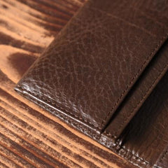 Handmade Leather Mens Cool Slim Leather Wallet Men Small Wallets Bifold for Men - iwalletsmen