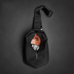 Cool OXFORD CLOTH PVC Men's Sling Bag Black One Shoulder Backpack For Men - iwalletsmen