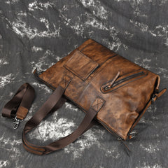 Casual Black Brown Leather Men Handbag Overnight Bags Travel Bags Weekender Bags For Men - iwalletsmen