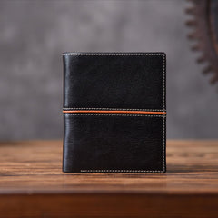Handmade Leather Mens Cool Slim Leather Wallet Men Small Wallets Bifold for Men - iwalletsmen