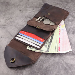 Vintage Mens Black Leather Billfold Leather Slim Wallets for Men Small Wallets for Men - iwalletsmen
