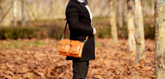 Handmade Leather Mens Cool Shoulder Bag Messenger Bag Chest Bag Bike Bag Cycling Bag for men