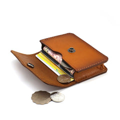 Handmade Leather Mens Change Wallet Card Wallet Front Pocket Wallets Small Wallets for Men - iwalletsmen