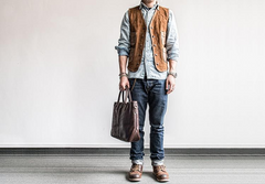 Genuine Leather Mens Briefcase Messenger Bag Laptop Bag Shoulder Bag for men - iwalletsmen