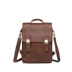 Cool Mens Leather Backpack School Backpack Leather Laptop Backpack for Men - iwalletsmen