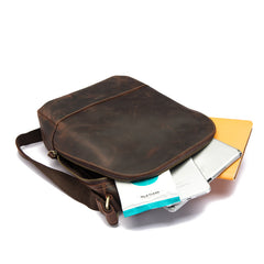 Cool Leather Men's Small Tablet Messenger Bag Small Side Bag Small Shoulder Bag For Men - iwalletsmen