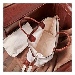 Cool Canvas Leather Mens Tote Bag 15'' Messenger Bags Handbag Canvas Tote Shoulder Bag for Men Women - iwalletsmen