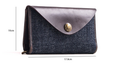 Genuine Leather Jean Mens Cool Long Leather Wallet Men Cards Wallets Bifold for Men