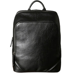 Genuine Leather Mens Cool Backpack Sling Bag Large Black Travel Bag Hiking Bag for men