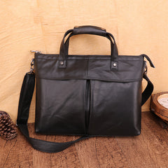 Vintage Fashion Leather Mens 13inch Briefcase Laptop Shoulder Bag Business Bag Handbag For Men - iwalletsmen