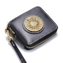 Handmade Leather Mens Chain Biker Wallet Cool Leather Wallet Small Wallets for Men