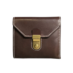 Handmade Leather Mens Cool billfold Leather Wallet Men Small Wallets Trifold for Men