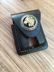 Handmade Brown Leather Mens Classic Zippo Lighter Case Zippo Lighter Pouch with Belt Loop For Men - iwalletsmen