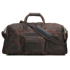 Cool Vintage Coffee Black Leather Mens Overnight Bags Travel Bags Weekender Bags For Men - iwalletsmen