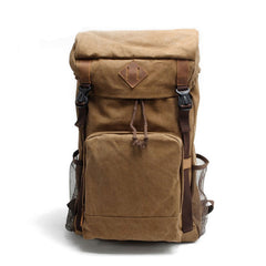 Cool Waxed Canvas Mens Hiking Backpacks Canvas Travel Backpack for Men - iwalletsmen