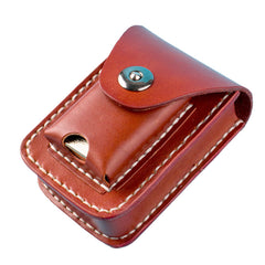 Handmade Leather Mens Leather Cigarette Case Cigarette Box Lighter Pocket Tobacco Pouch - iwalletsmen