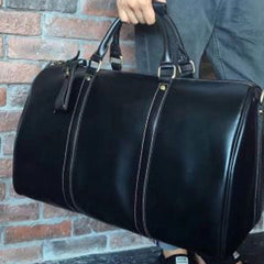 Genuine Leather Mens Cool Weekender Bag Travel Bag Duffle Bags Overnight Bag Holdall Bag for men