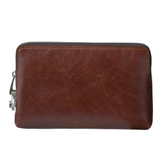 Cool Leather Mens Brown Business Clutch Bag Black Long Wallet For Men - iwalletsmen