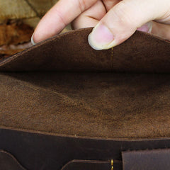 Handmade Leather Mens Cool Travel Long Wallet Card Holder Card Slim Clutch Wallets for Men