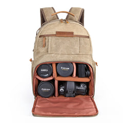 GREEN LARGE CANVAS WATERPROOF MENS CANON CAMERA BACKPACK NIKON CAMERA BAG DSLR CAMERA BAG FOR MEN - iwalletsmen