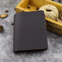 Cool Leather Mens Small Vertical Bifold Wallet billfold Wallet Horizontal Front Pocket Wallets for Men - iwalletsmen