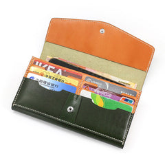 Cool Handmade Mens Leather Long Wallet Envelope Long Bifold Wallet for Men - iwalletsmen