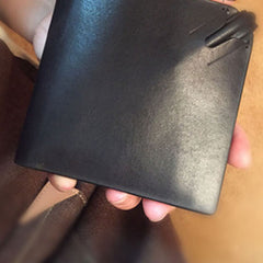 Handmade Leather Mens Cool billfold Leather Wallet Men Slim Wallet Bifold for Men