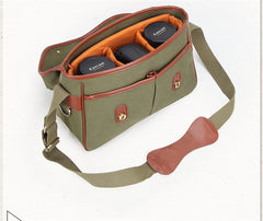 Green Washed CANVAS MENSCANON CAMERA Side Bag NIKON CAMERA Shoulder BAG DSLR CAMERA Messenger BAG FOR MEN - iwalletsmen