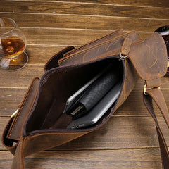 Leather Mens Sling Bag Chest Bag Cool Sling Shoulder Bag Sling Backpack for men - iwalletsmen