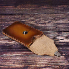 Tan Leather Cell Phone Holster Mens Belt Pouches Waist Bags BELT BAG Belt Holster For Men - iwalletsmen