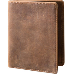 Coffee Cool Leather Mens Small Wallets Bifold Vintage Slim billfold Wallet for Men - iwalletsmen