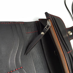 Handmade Leather Biker Wallet Mens Cool Chain Wallet Trucker Wallet with Chain
