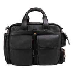 Cool Black Leather Men Large Overnight Bag Travel Bags Weekender Bags For Men - iwalletsmen